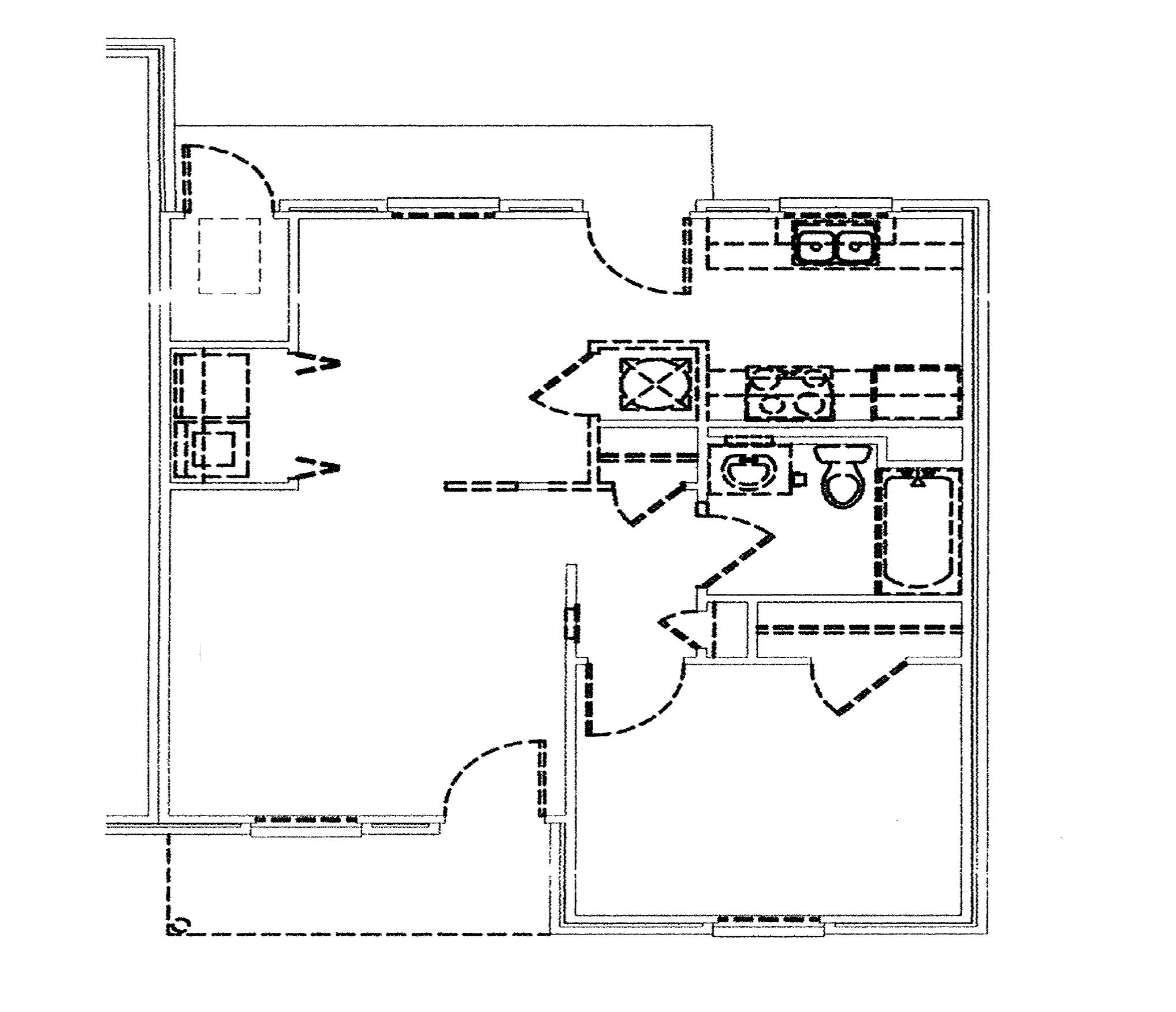 Floor plan for 1 bed, 1 bath